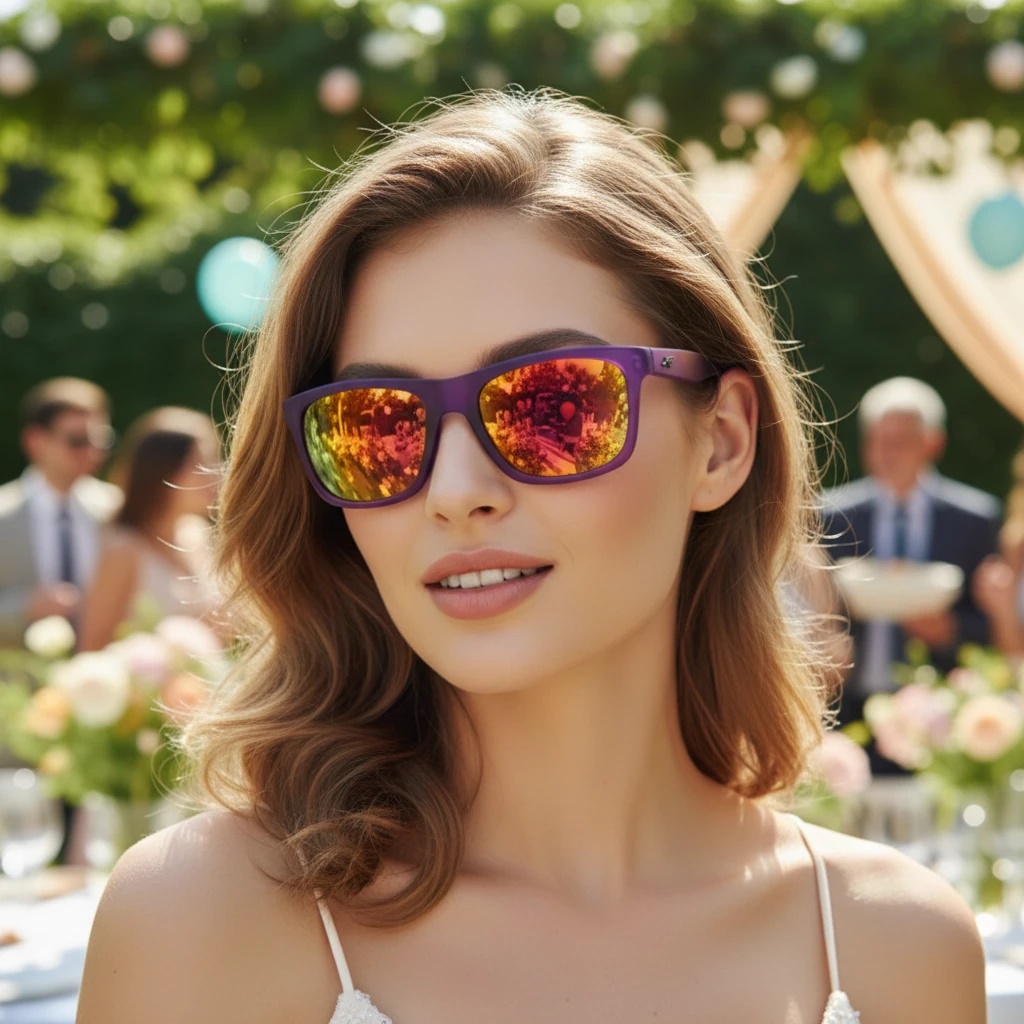 عینک آفتابی SPY پلاس بنفش با لنز نارنجی آینه‌ای پولاریزه UV400 کد 1602